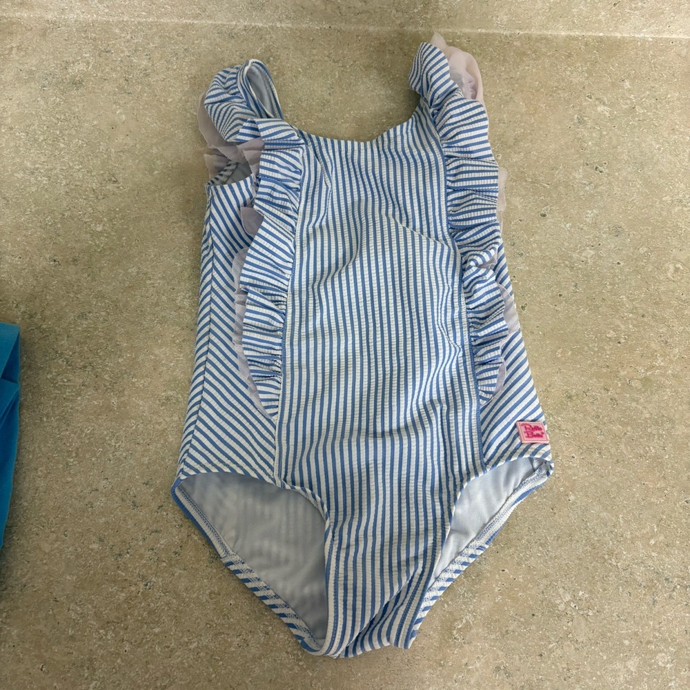 Kids Blue Striped Swimsuit
